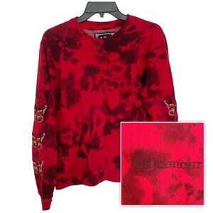 Blind Rooster Red Black Tie Dye Influencer Sweatshirt Medium
